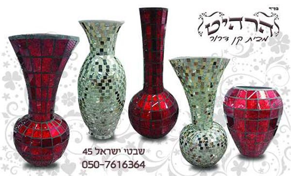  קטגוריית אגרטלים מעוצבים מפסיפס עבודת יד 